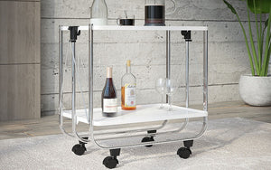 Bar Serving Cart Folding - White | Black