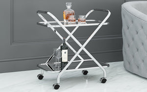 Bar Serving Cart - Black | Chrome