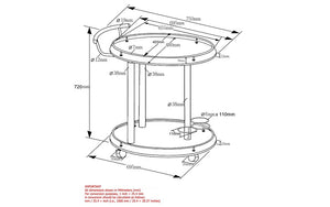 Bar Serving Cart - Grey | Black