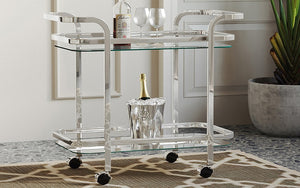 Bar Serving Cart - Chrome | Gold