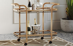 Bar Serving Cart - Chrome | Gold