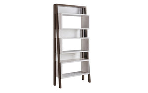 Bookcase & Display Shelf - Walnut Oak & White