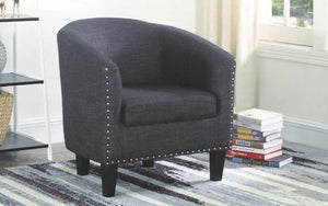 Accent Chair Fabric with Nailhead Details - Grey