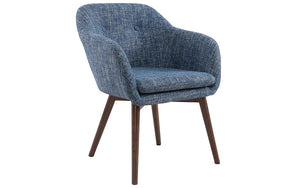 Accent Chair Fabric with Walnut Leg - Light Blue