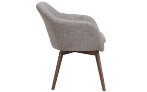 Accent Chair Fabric with Walnut Leg - Beige