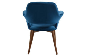 Accent Chair High Sheen Luxurious Velvet with Walnut Legs - Blue | Green | Grey