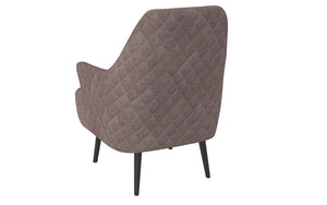 Accent Chair Plush Fabric with Wood Legs - Grey-Brown & Yellow