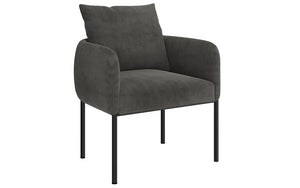 Accent Chair Fabric with Black Leg - Charcoal | 
