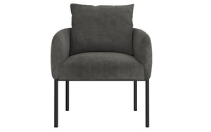 Accent Chair Fabric with Black Leg - Charcoal | 