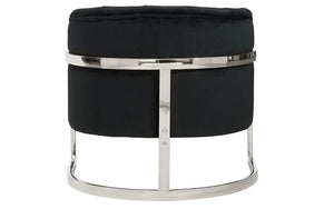 Accent Chair Luxurious Velvet Fabric with Chrome Base - Black & Chrome