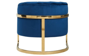 Accent Chair Luxurious Velvet Fabric with Gold Base - Blue & Gold