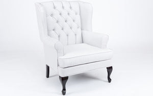 Accent Chair with High Back - Off White (Made in Canada)