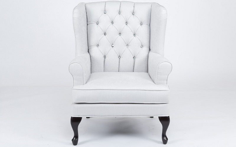 Accent Chair with High Back - Off White (Made in Canada)