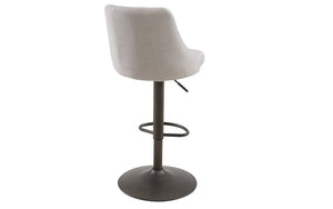 Bar Stool With Winged Back & 360° Swivel Fabric Seat - Blue | Grey | Beige | Black - Set of 2 p