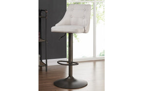 Bar Stool With Winged Back & 360° Swivel Fabric Seat - Blue | Grey | Beige | Black - Set of 2 p