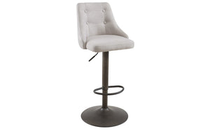 Bar Stool With Winged Back & 360° Swivel Fabric Seat - Blue | Grey | Beige | Black - Set of 2 p