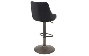 Bar Stool With Winged Back & 360° Swivel Fabric Seat - Blue | Grey | Beige | Black - Set of 2 p