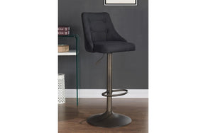 Bar Stool With Winged Back & 360° Swivel Fabric Seat - Blue | Grey | Beige | Black - Set of 2 p