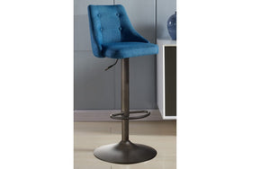 Bar Stool With Winged Back & 360° Swivel Fabric Seat - Blue | Grey | Beige | Black - Set of 2 p
