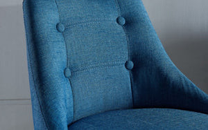Bar Stool With Winged Back & 360° Swivel Fabric Seat - Blue | Grey | Beige | Black - Set of 2 p