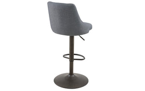 Bar Stool With Winged Back & 360° Swivel Fabric Seat - Blue | Grey | Beige | Black - Set of 2 p