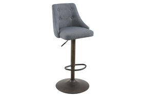 Bar Stool With Winged Back & 360° Swivel Fabric Seat - Blue | Grey | Beige | Black - Set of 2 p