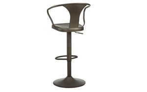 Bar Stool With Industrial Design and 360° Swivel Seat - Gun