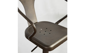 Bar Stool With Industrial Design and 360° Swivel Seat - Gun