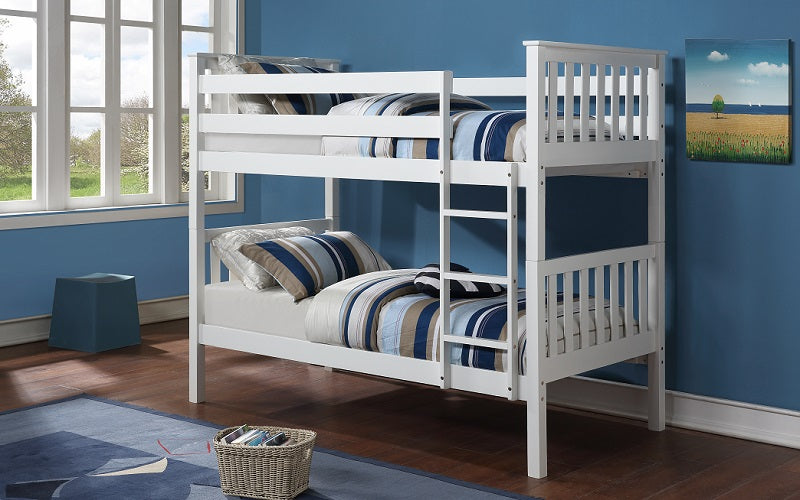 Bunk Bed - Twin over Twin Solid Wood - Espresso | White | Grey