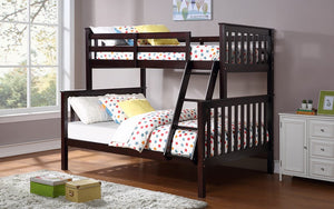 Bunk Bed - Twin over Double Solid Wood - White | Grey | Espresso