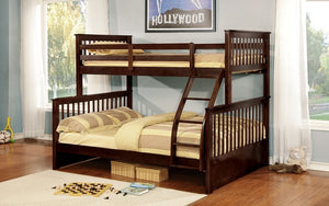 Bunk Bed - Twin over Double Mission Style with or without Drawers Solid Wood - Espresso