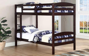 Bunk Bed - Twin over Twin Solid Wood - Espresso 