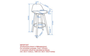 Bar Stool With ABS Back & Wooden Legs - White | Grey | Black - Set of 2 pc (26'' Counter Height)