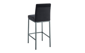 Bar Stool With Velvet Fabric & Grey Legs - Grey | Grey & Grey | Black - Set of 2 pc (26'' Counter Height)