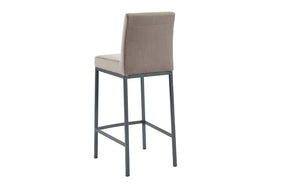 Bar Stool With Velvet Fabric & Grey Legs - Grey | Grey & Grey | Black - Set of 2 pc (26'' Counter Height)