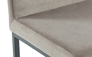 Bar Stool With Velvet Fabric & Grey Legs - Grey | Grey & Grey | Black - Set of 2 pc (26'' Counter Height)