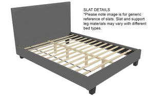 Platform Bed Bonded Leather with Adjustable Height - Black