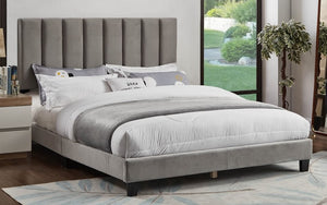 Platform Bed with Panel Tufted with Adjustable Height - Grey | Charcoal