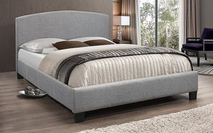 Platform Bed with Linen Fabric - Grey
