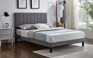 Platform Bed with Panel Tufted with Adjustable Height - Grey 