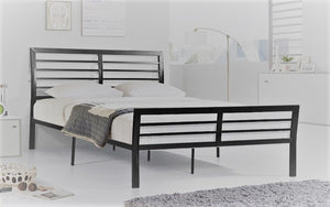 Platform Bed with Metal Frame - Gun Metal