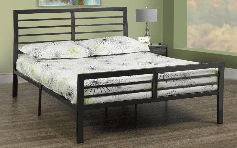 Platform Bed with Metal Frame - Charcoal