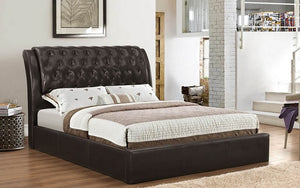 Platform Bed with Bonded Leather - Espresso