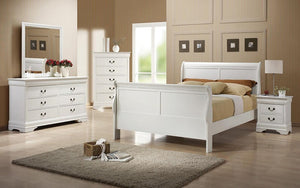 Sleigh Bedroom Set 8 pc - White