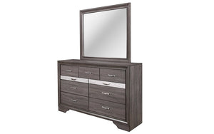 Bedroom Set with Bling Insert Head and Foot Board 8 pc - Grey