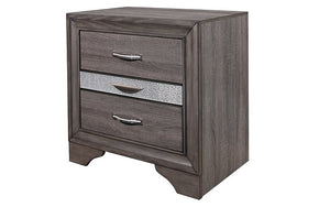 Bedroom Set with Bling Insert Head and Foot Board 8 pc - Grey