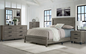 Bedroom Set with Panel Head & Foot Board 8 pc - Taupe