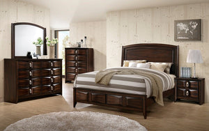 Bedroom Set with Accented Head & Foot Board - 8 pc - Brown