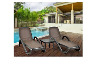 Nardi Outdoor Patio Chaise Lounge with Arm Rest - 3 pc Set (Made In Italy)