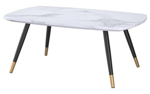 Coffee Table with Marble Top – White & Black